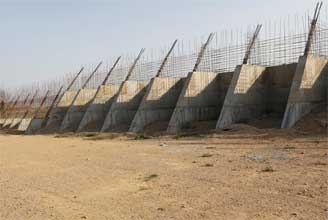 Retaining Wall at Mother Dairy